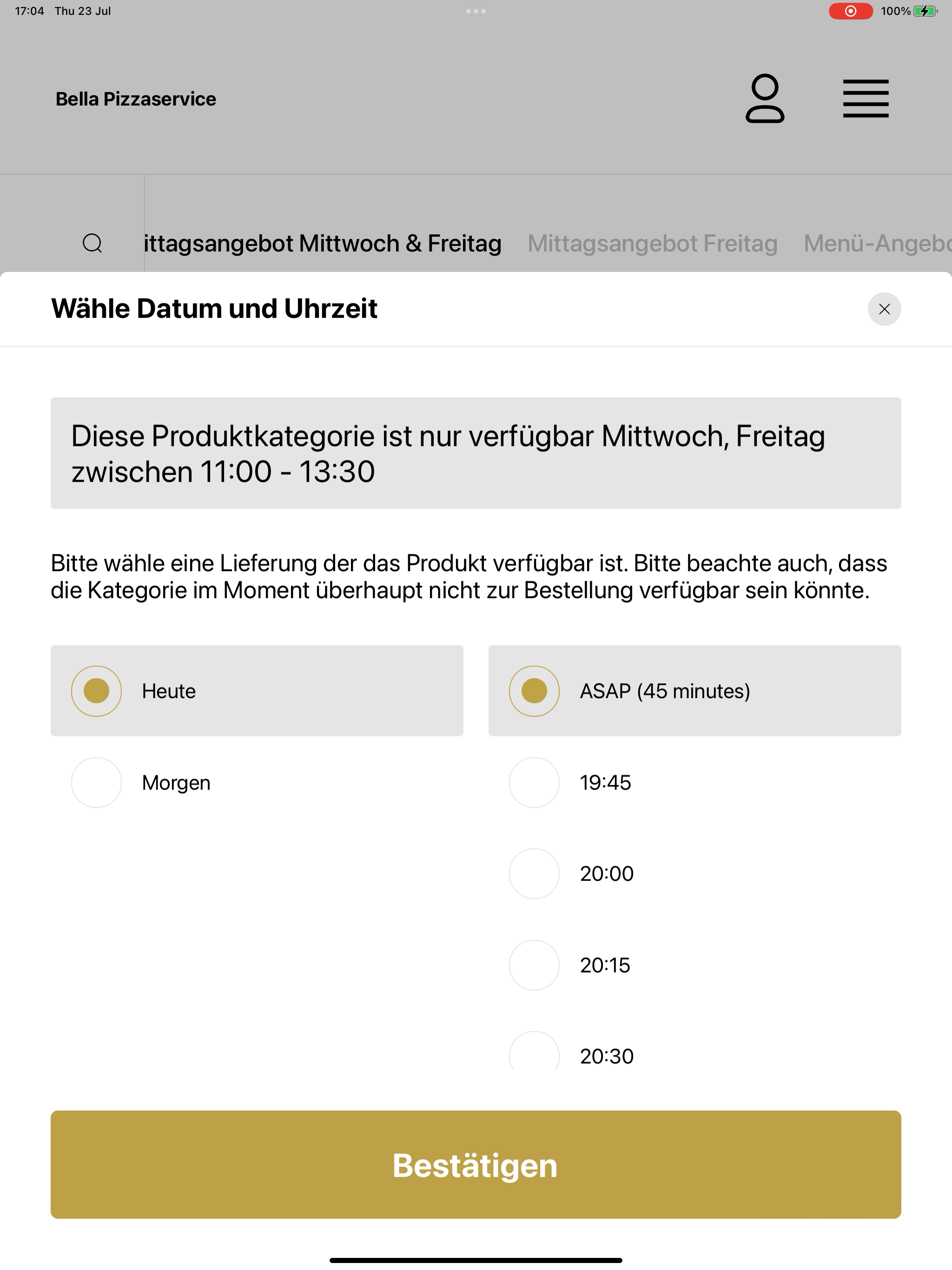 Pizzaservice Bella screenshot 16