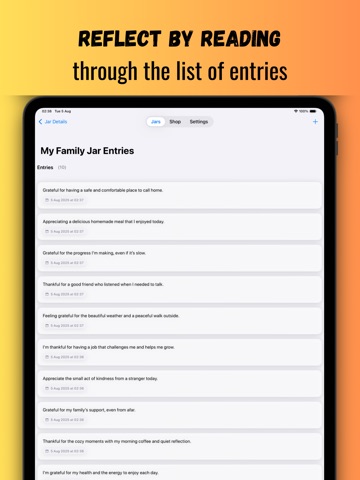Gratitude Jar: Share Joy iPad screenshot