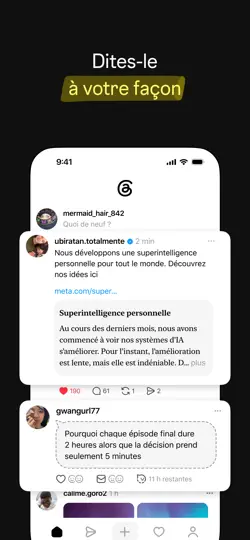 Capture d'écran de Threads sur iPhone 4