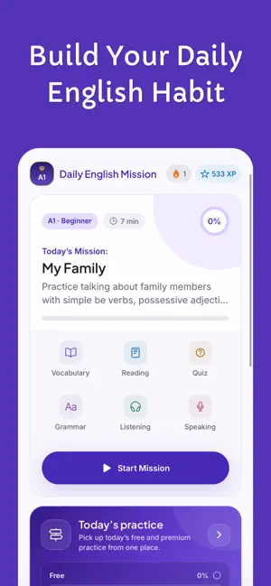 Daily English Mission screenshot 1