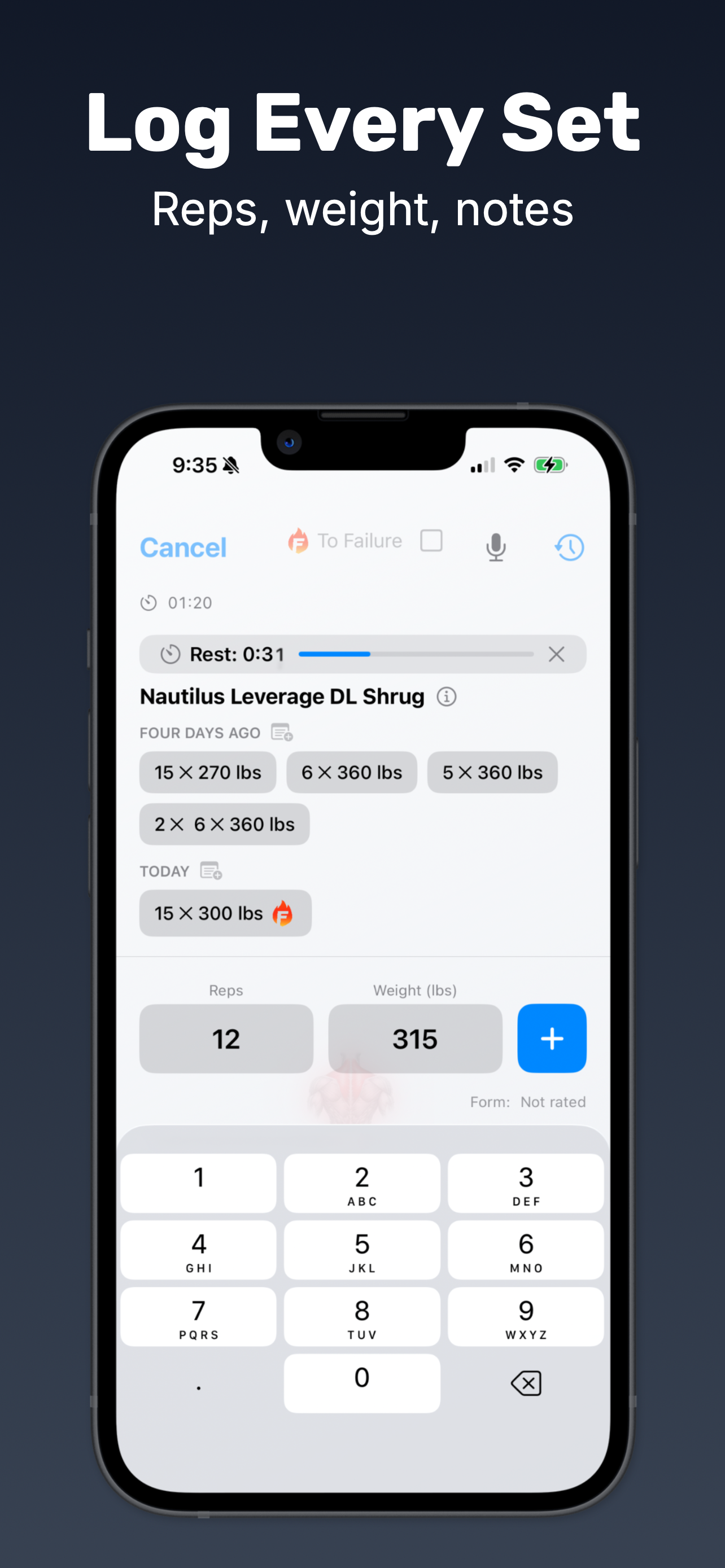 Peak: Gym Workout & Lift Log screenshot 3