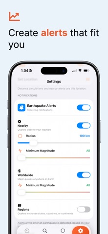 Earthquake Alerts - LiveQuake iPhone screenshot