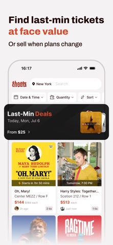 Theatr - Buy/Sell Last-Min Tix iPhone screenshot