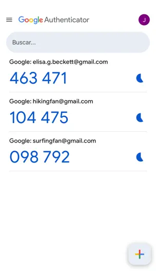 Captura de pantalla de Google Authenticator en iPhone 5