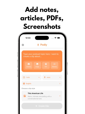 AI Podcast : Podly iPad screenshot