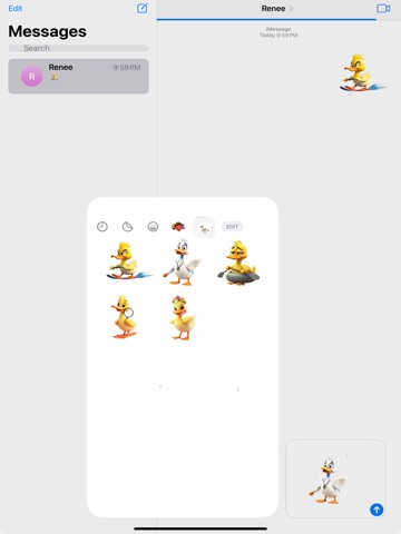 Paddling Duck Stickers iPad screenshot