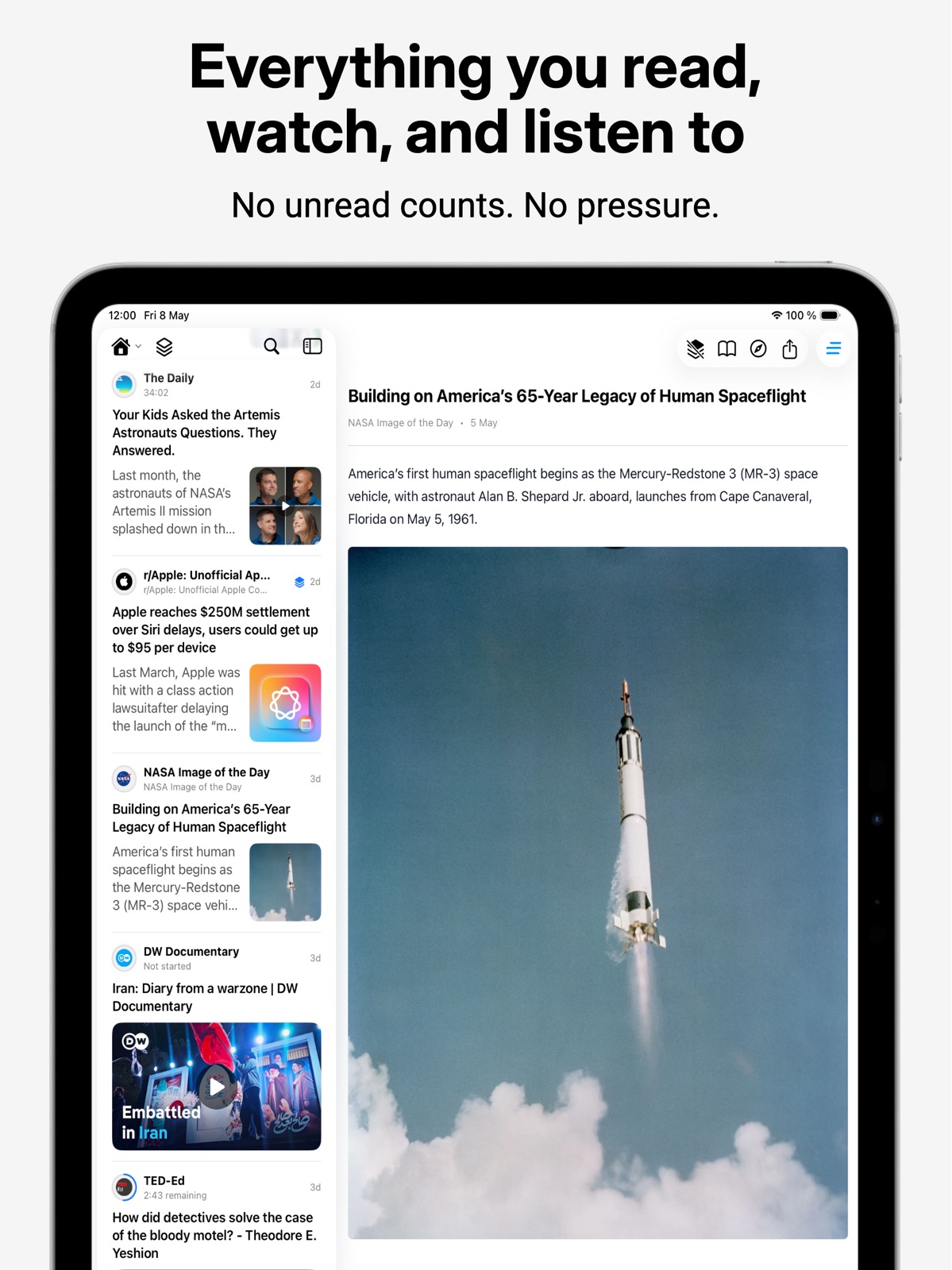 Flat RSS ipad screenshot 1