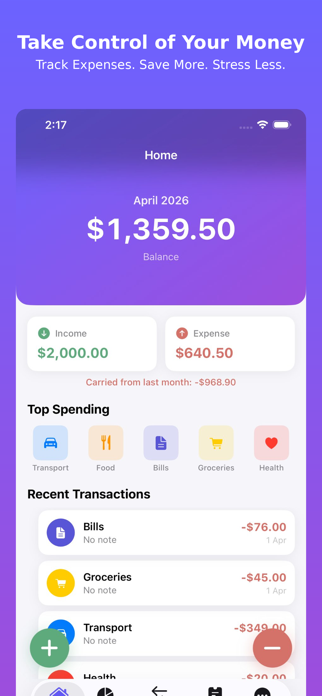 Daily Expense Tracker App Screenshot 1 of 10
