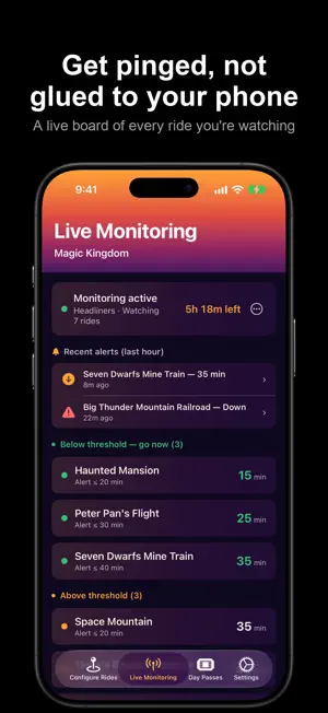RideAlert: Theme Park Waits screenshot 3