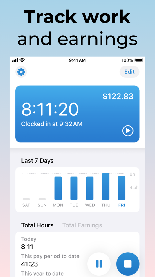 #1. Clock in and clock out (iOS) 由: Dawid Drechny