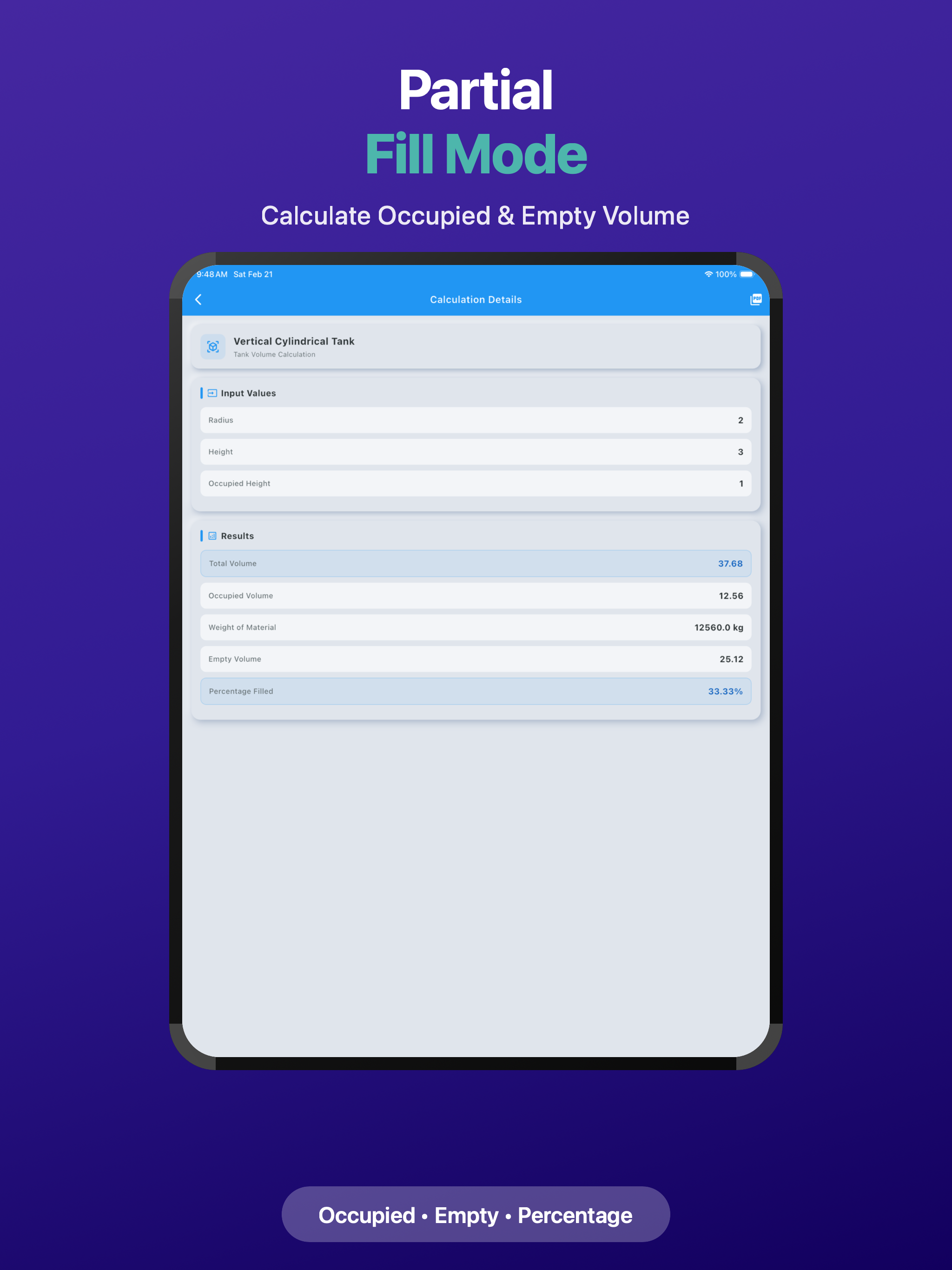 Tank Volume Calculator A1 PRO