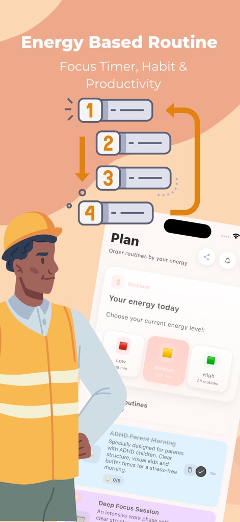 ADHD routine self‑organization - Productivity App | MWM