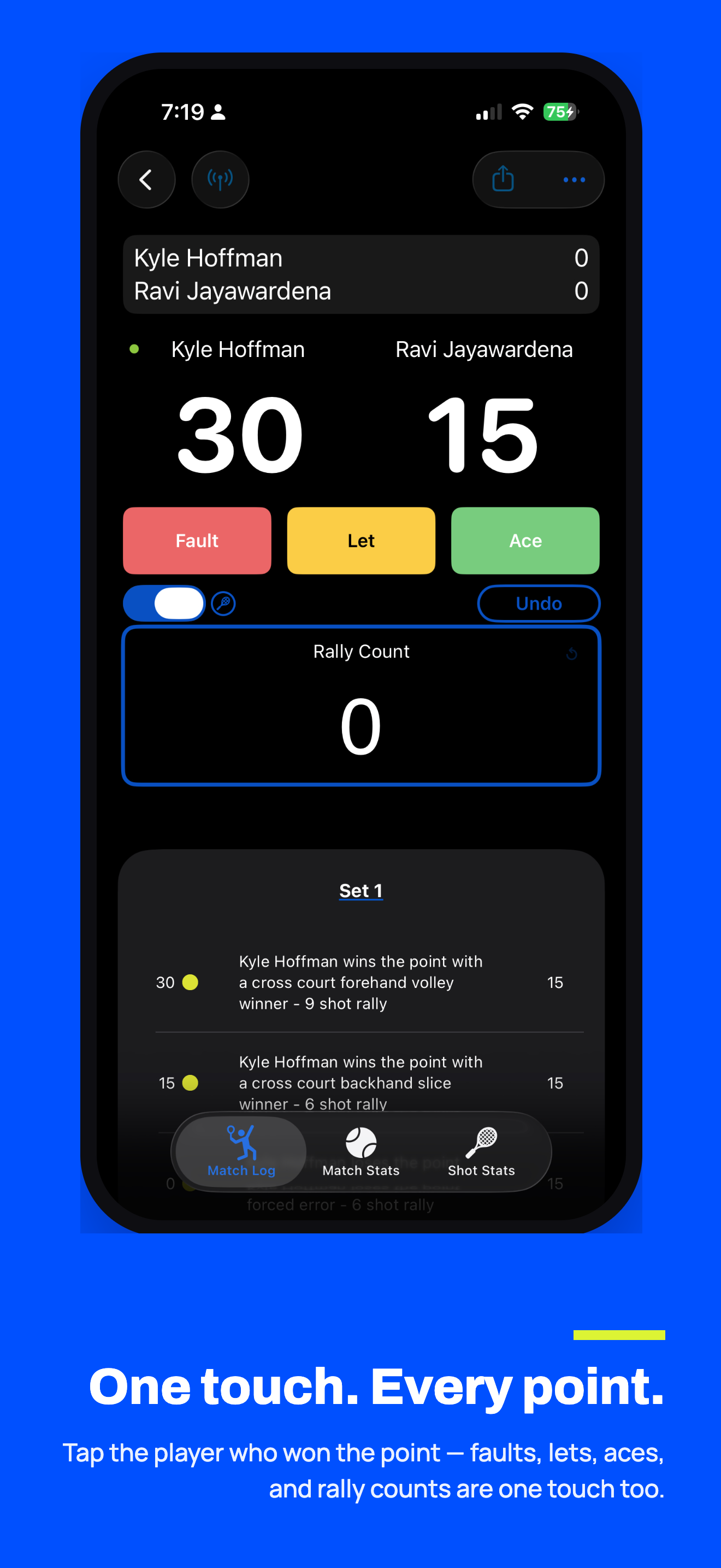MatchTrack Tennis Score Keeper