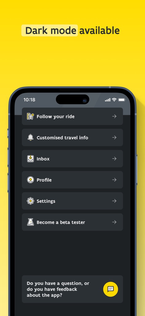 De Lijn - The app offers an enhanced user experience with the availability of a dark mode and various customizable settings, such as "Customised travel info" and profile management.