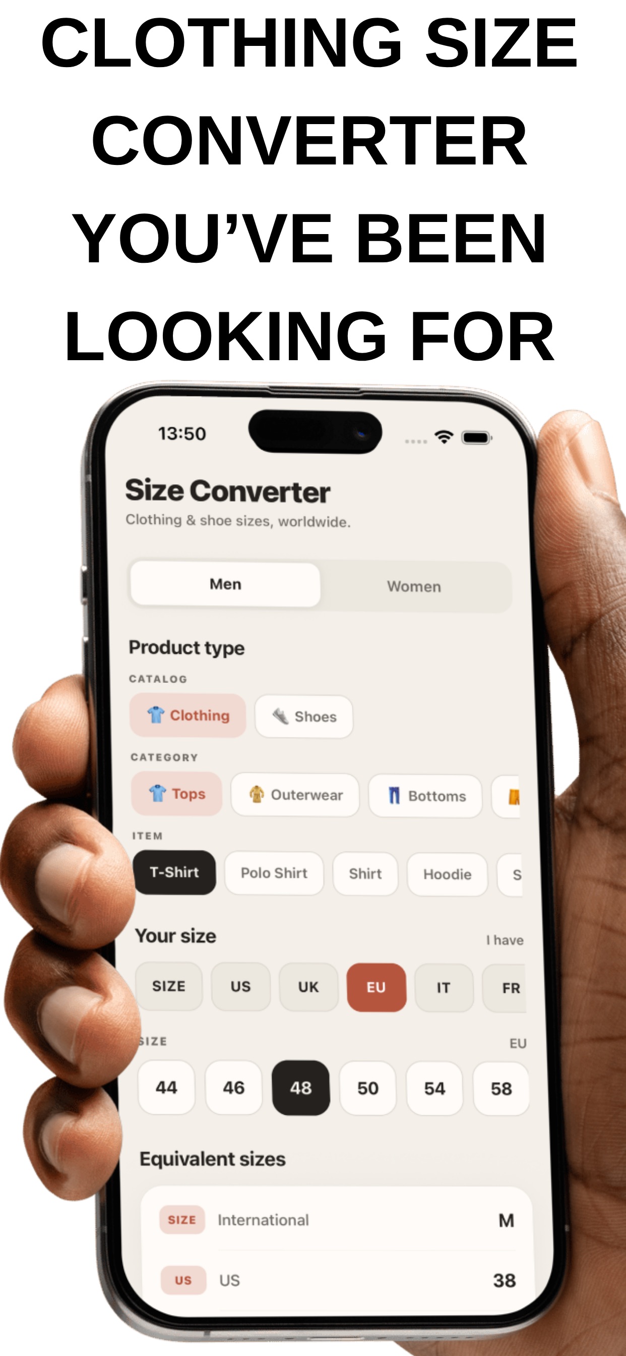 Screenshot 1 of Clothing Shoes Size Converter