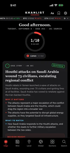 KhanList – AI News Briefing screenshot 1