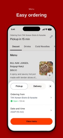 TAK Korean Bistro & Karaoke iPhone screenshot