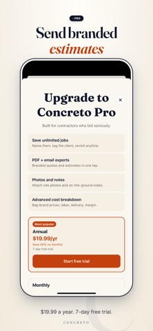 Concreto: Concrete Calculator Screenshot 7 of 8