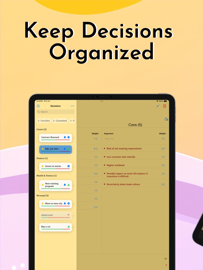 #1. Decision Maker: Pros and Cons (macOS) 由: Wasim Tayara