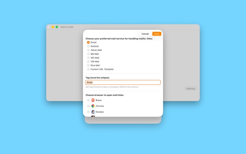 Mail to Web app screenshot 2