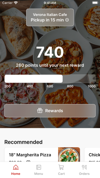 Verona Italian Cafe iPhone screenshot 1 - Food & Drink app