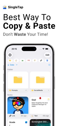 Clipboard Manager - SingleTap iPhone screenshot