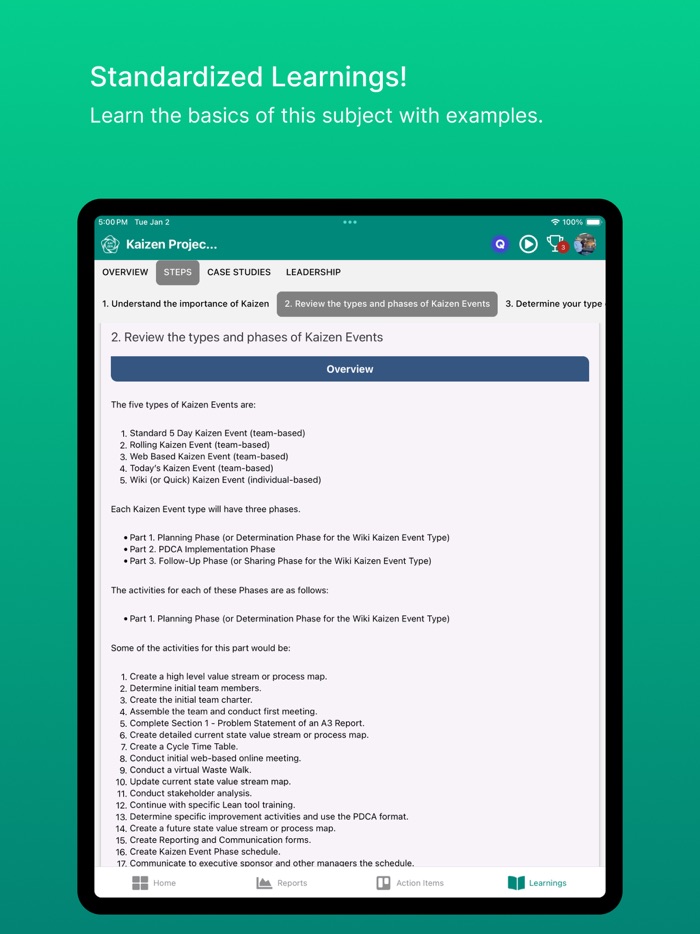 Lean Kaizen Project Rpt