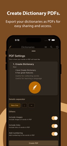 Create Dictionary screenshot