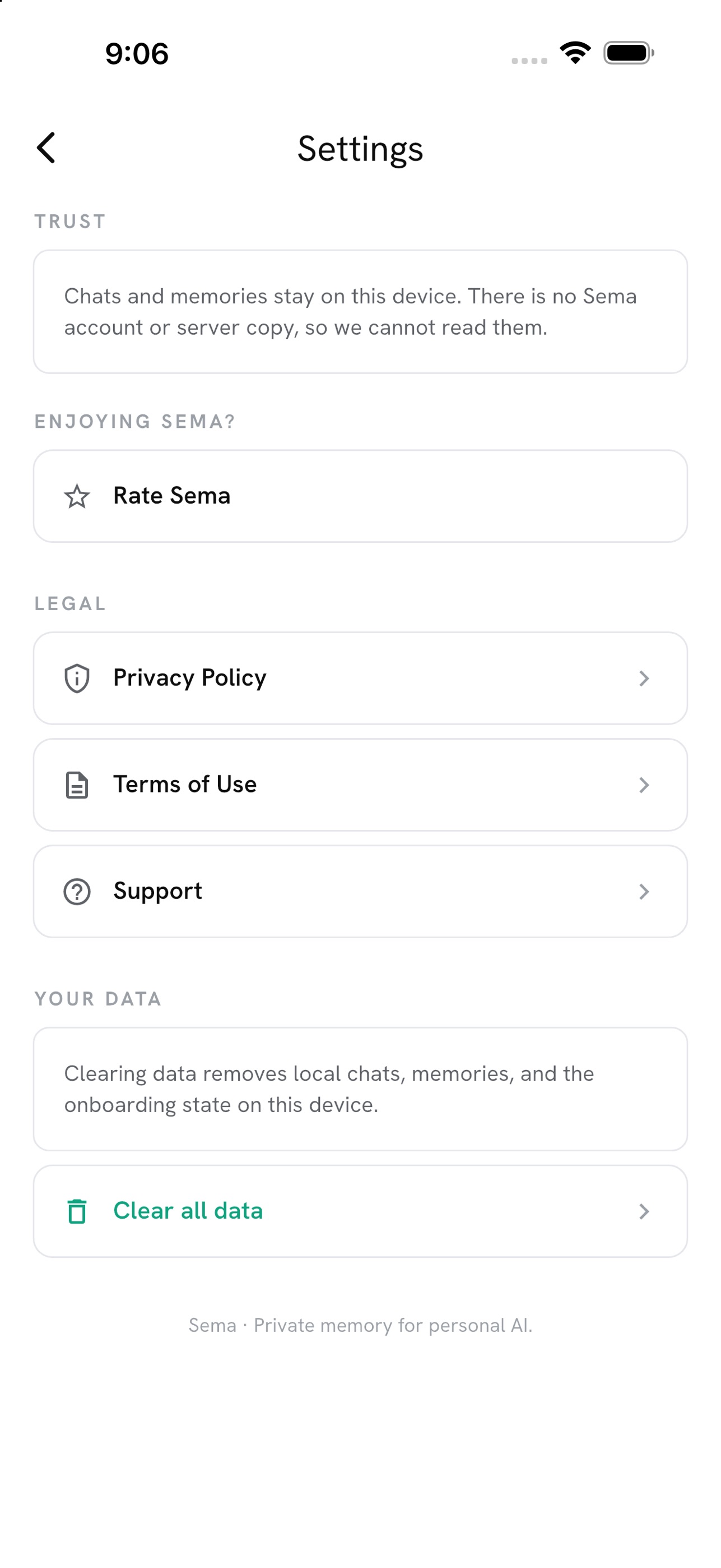 Screenshot 5 of Sema: Private AI Memory