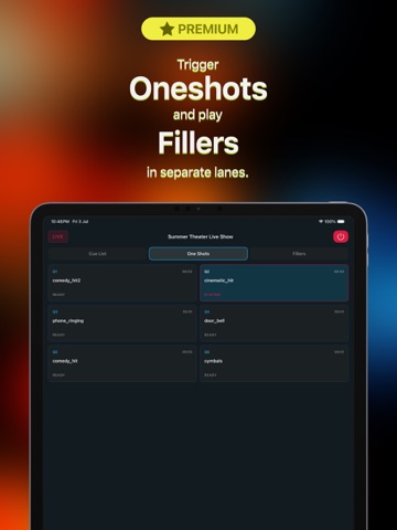 Audio Cues - Live Show Player iPad screenshot