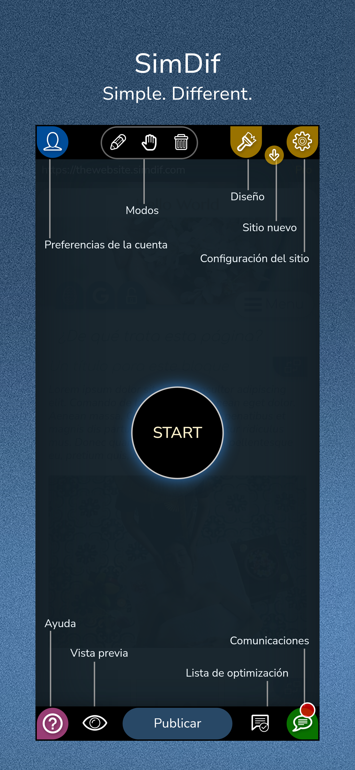 SimDif - Crear tu pagina web