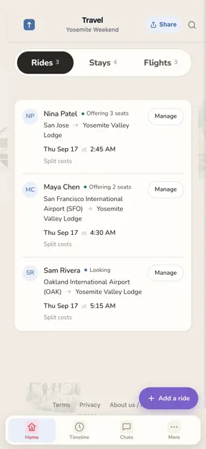 Trip Share: Group Travel screenshot 2