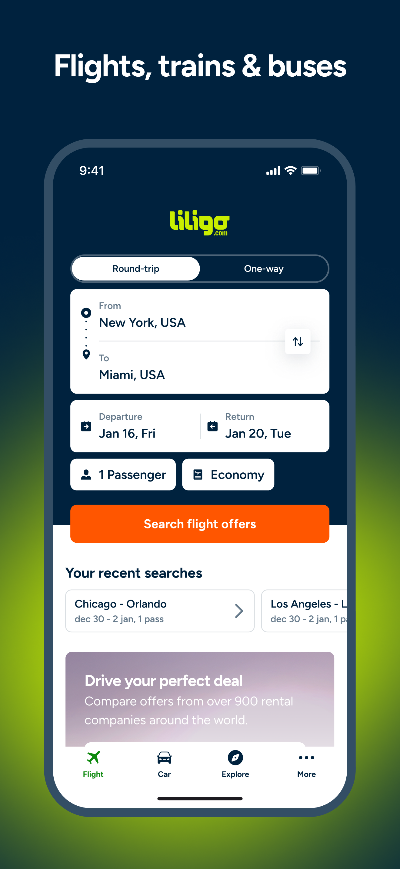 Liligo: Flights & Car Rental