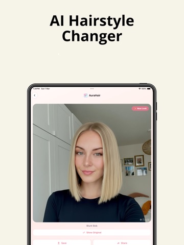 AuraHair : AI Hairstyle Try On iPad screenshot