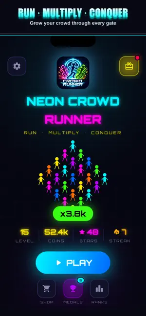Neon Crowd Runner screenshot 1