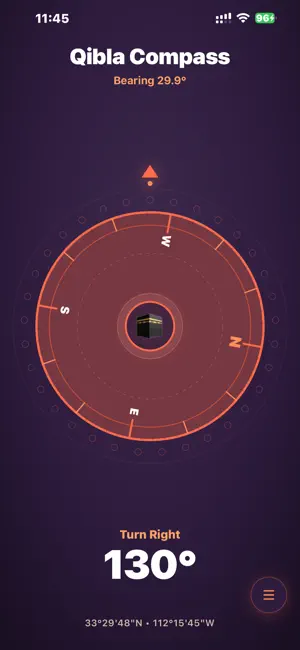 Noor Qibla Compass screenshot 1