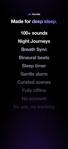 Soundie: Sleep & Focus Sounds iPhone screenshot