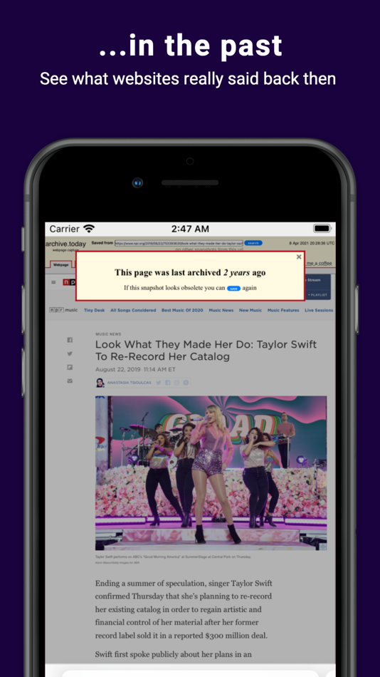 #2. WebRewind - Read Web Archives (macOS) Ved: Kevin Chen
