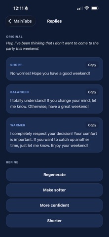 RealTalk: Reply Smarter screenshot