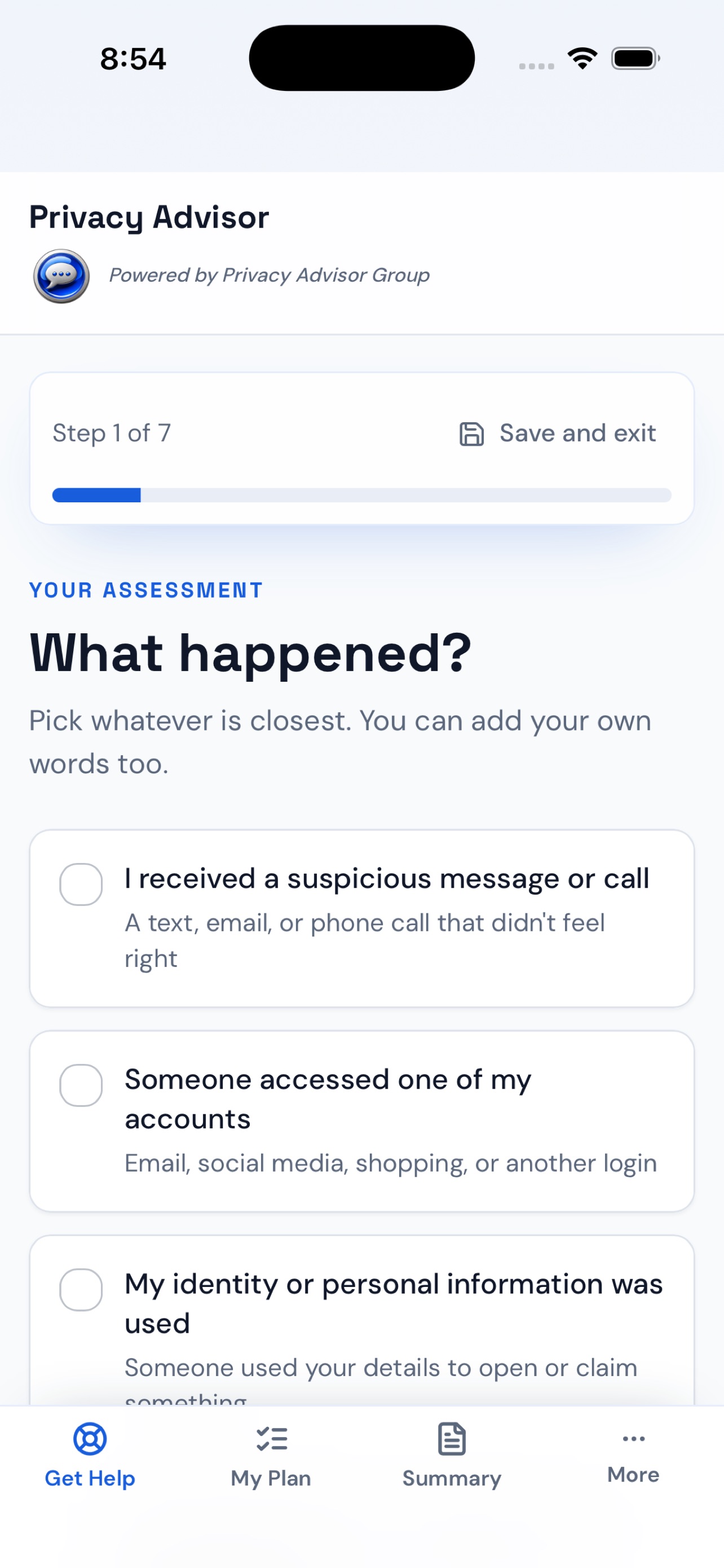 Screenshot 1 of Privacy Advisor by PAG