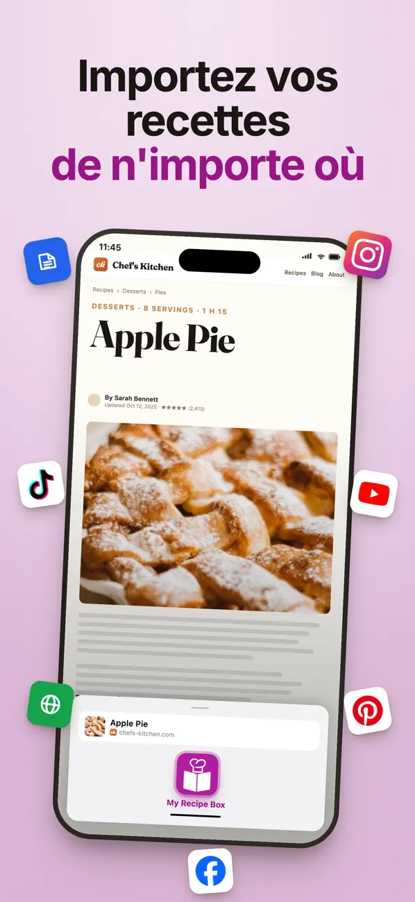Screenshot #2 pour My Recipe Box: Recettes & Menu