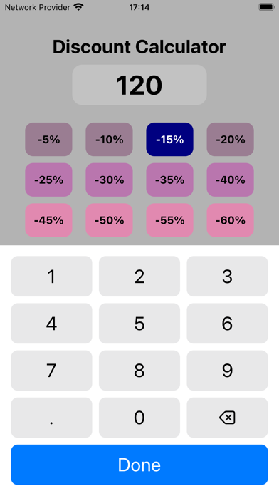 Discount % Calculator Screenshot