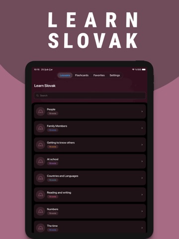 Learn Slovak - Lentil iPad screenshot