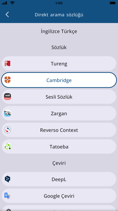 Turkish English Dictionary - Screenshot