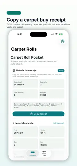 Captura de pantalla de Carpet Roll Pocket en iPhone 1