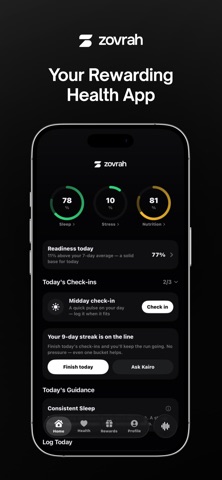 ZOVRAH: Voice Health Coach iPhone screenshot