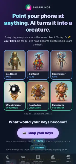 Snapplings: AI Creature Game screenshot 1