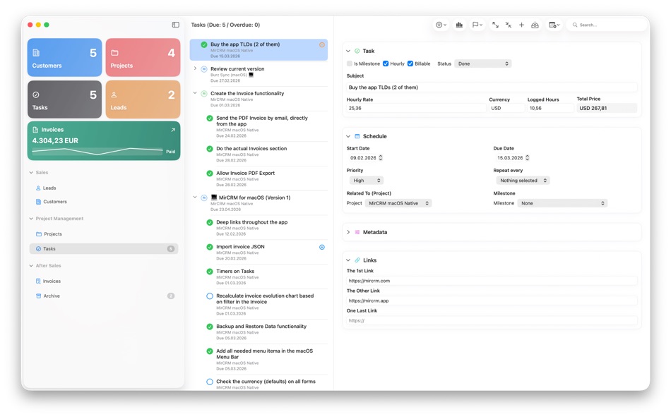 #3. MirCRM (macOS) Von: Burzcast SRL
