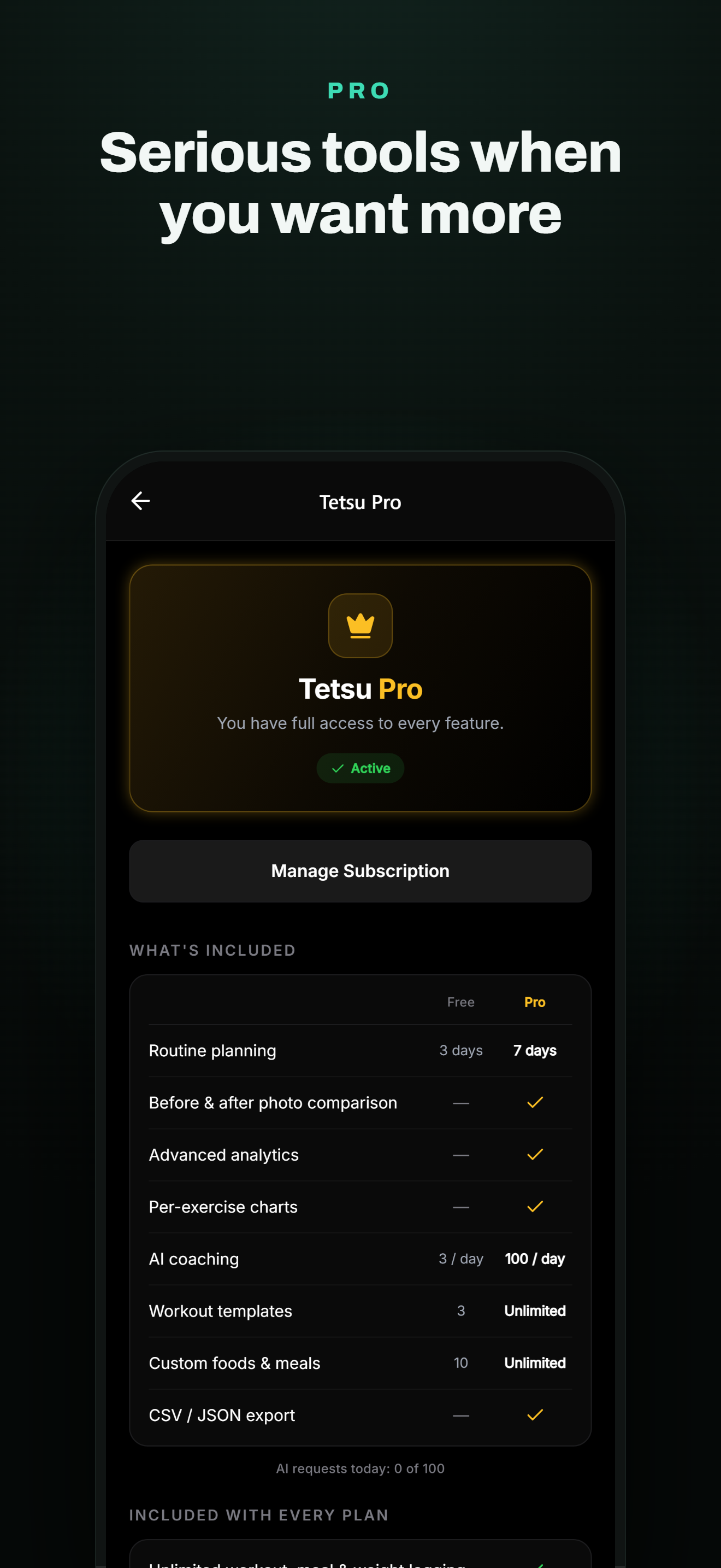 Tetsu: AI Gym & Diet Coach screenshot 10