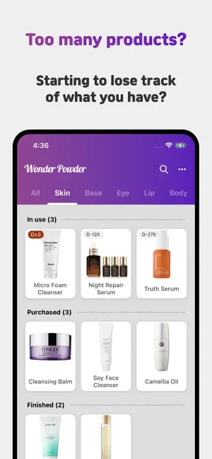 Wonder Powder: Cosmetics list screenshot 1
